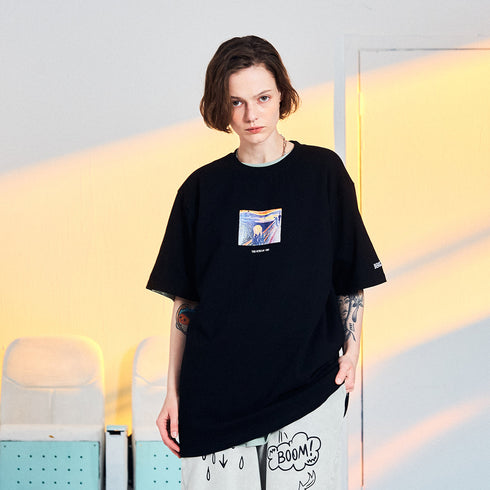 Ghost Face Oil Painting Heavy Short Sleeve T-shirt - PSYLOS 1, Ghost Face Oil Painting Heavy Short Sleeve T-shirt, T-Shirt, BEASTER, PSYLOS 1